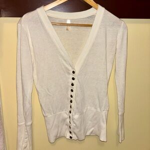 Color Story White V-Neck Button Front Women's Top